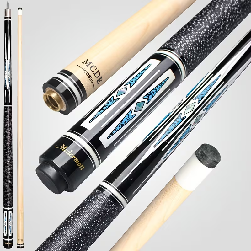 2-Piece Pool Cue 58 Inch – Grade A Canadian Maple, 12.5mm Low Deflection Shaft, Multi-Layer Leather Tip, Irish Linen Wrap – Professional Billiard Stick for Players