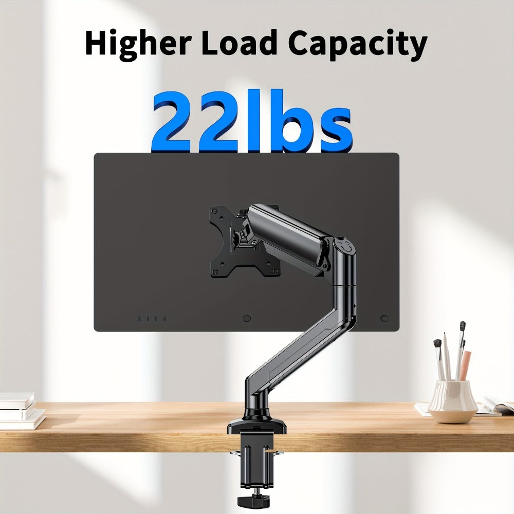 Dual Monitor Stand for 32 Inch Screens, Full Motion Dual Monitor Arm with 180° Swivel Tilt 360° Rotation, VESA 75/100mm, Max 22 lbs Each Arm, Adjustable Height for Home Office Desk Setup