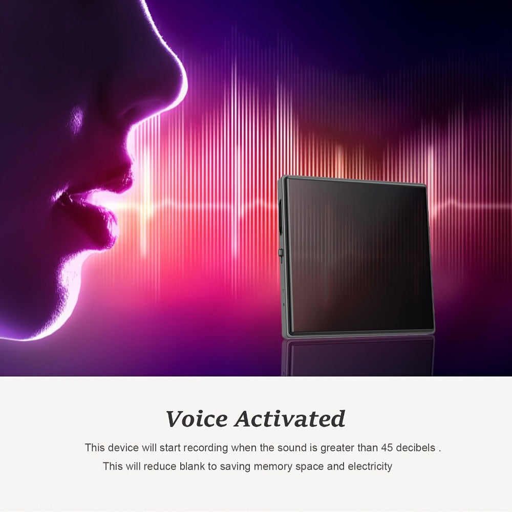 Voice Activated Recorder with AI Noise Reduction, 3072Kbps HD Audio Quality, 64GB Storage Up to 4000 Hours, Magnetic Mini Spy Recorder for Lectures Meetings Interviews Journalists Students