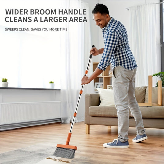 Folding Brooms and Dustpan Sets for Floor Sweeping, Three Color Options