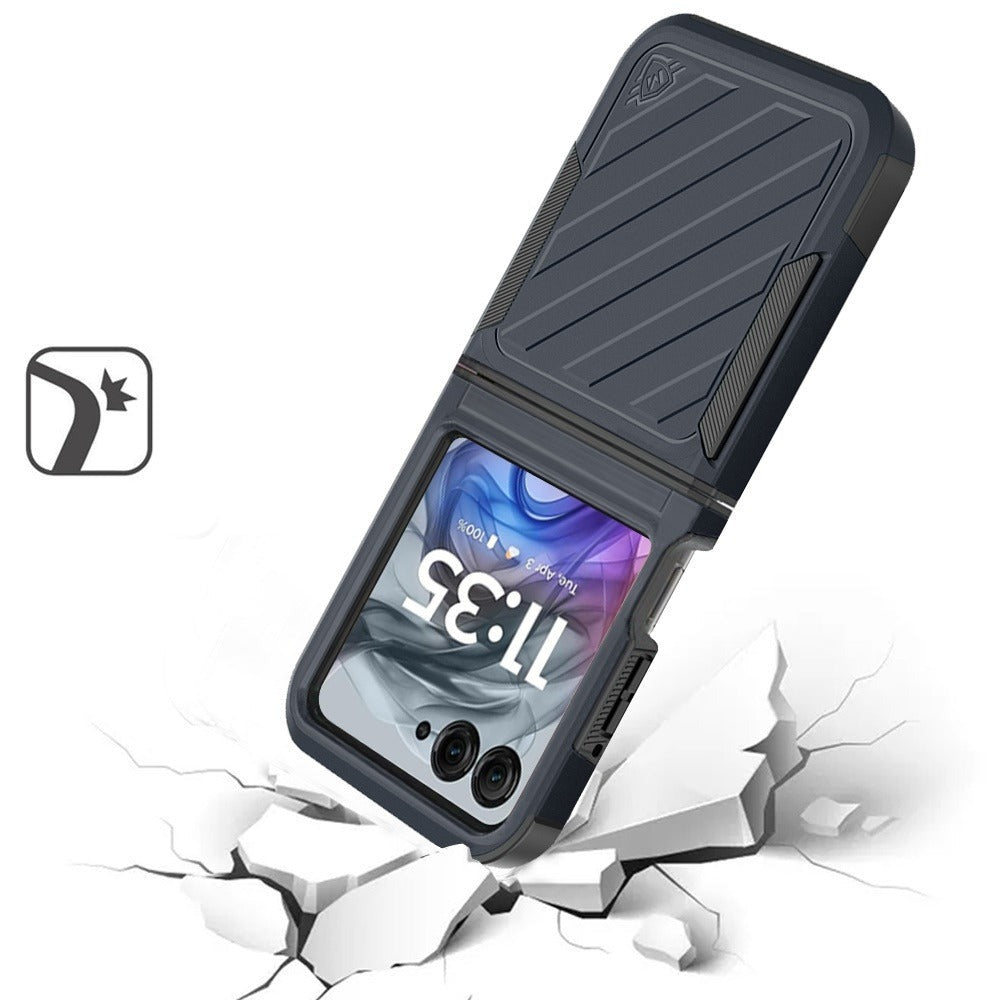 Shockproof Razr 2024 Case Dual Layer Hard PC TPU Hybrid Protective Cover for Motorola Razr 2024 – Heavy Duty Drop Protection Navy Blue Phone Case
