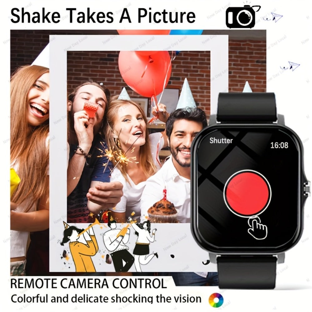 GPS Smartwatch 1.83 Inch Full Touch Screen Fitness Tracker with Calling Navigation Multi-Sport Modes Remote Camera Music Player USB Rechargeable Dual TPU Straps Men Women Android iPhone – Silver Black Pink