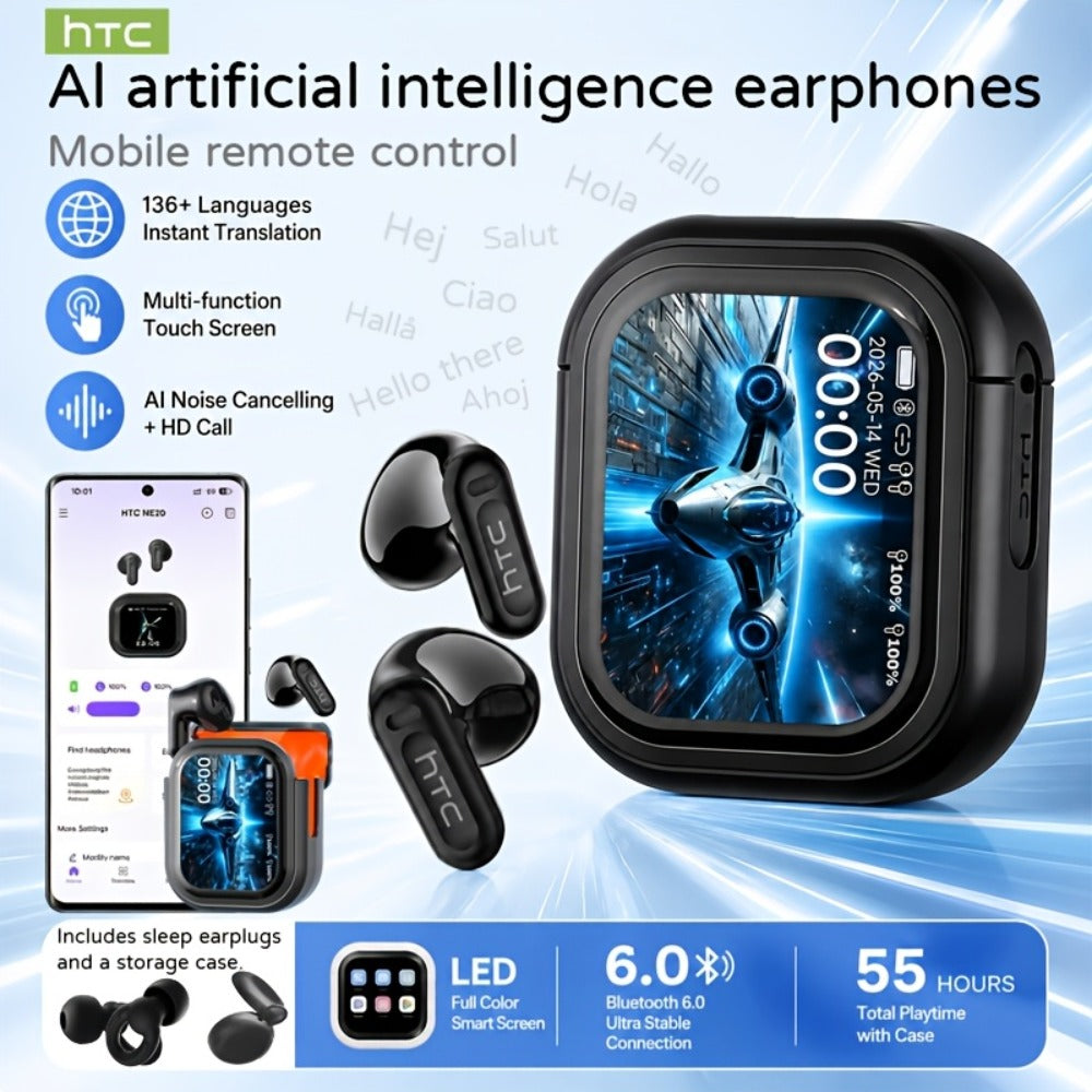 AI Translation Earbuds 136 Languages Real-Time Bidirectional Translation LDAC HD Sound True Wireless Bluetooth for Business Travel Meetings International Use