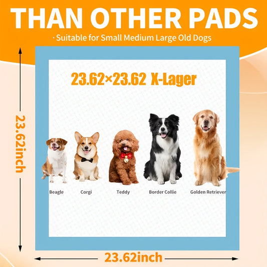 Disposable Dog Training Pads, 23.6 x 23.6 Inches, 50- to 300-Count Options