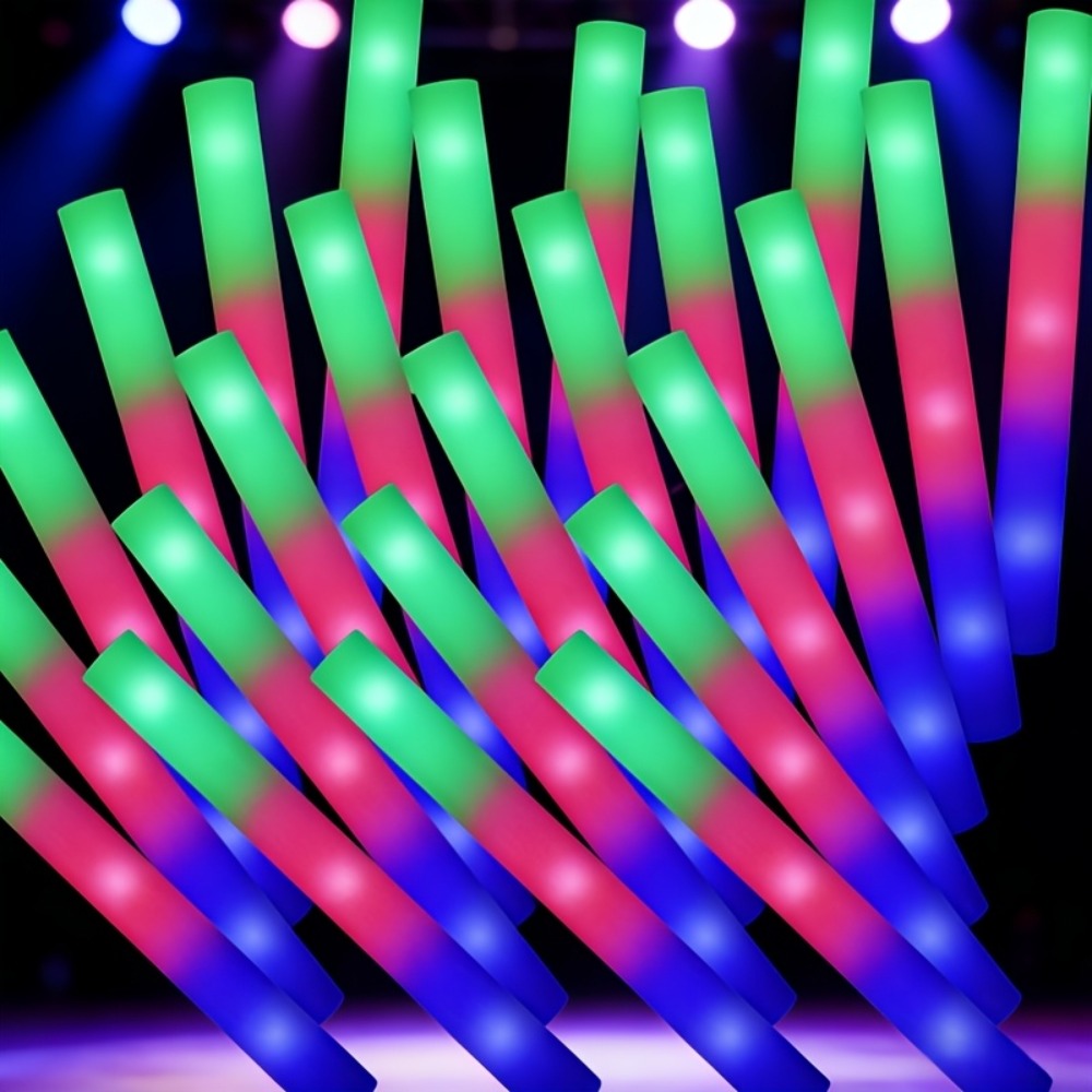 LED Light Up Foam Glow Wands 27/30 Pack – Multi-Color Flashing Glow Sticks for Party Supplies Weddings Birthdays Christmas Graduation Camping Outdoor Celebrations