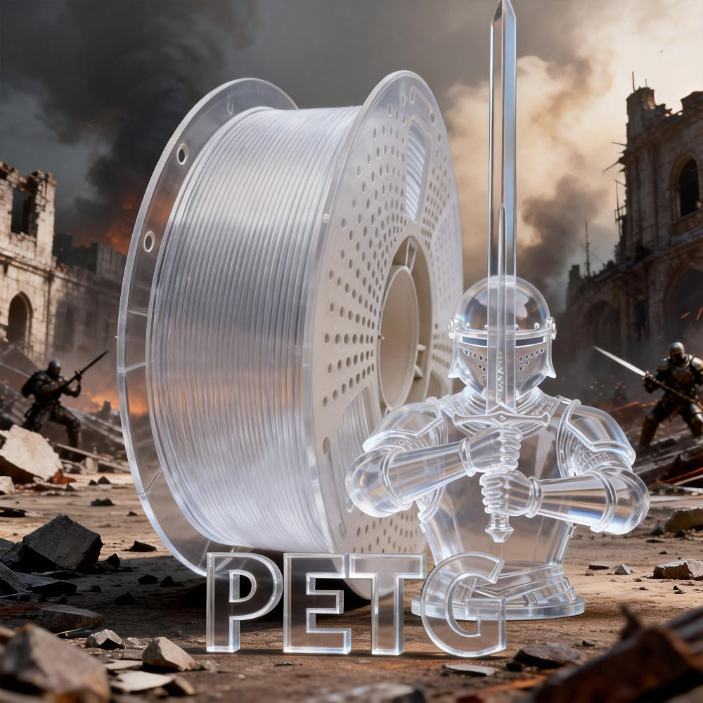 PETG Filament 1.75mm 1kg Vacuum Packed – High Toughness Smooth Printing 3D Printer Filament 2.2lb ±0.03mm | Waterproof Heat-Resistant PETG Spool for Hobbyists Beginners FDM Printers