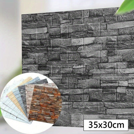 3D Peel and Stick PVC Foam Wall Panels, Textured Decor, 50 or 100 Pieces