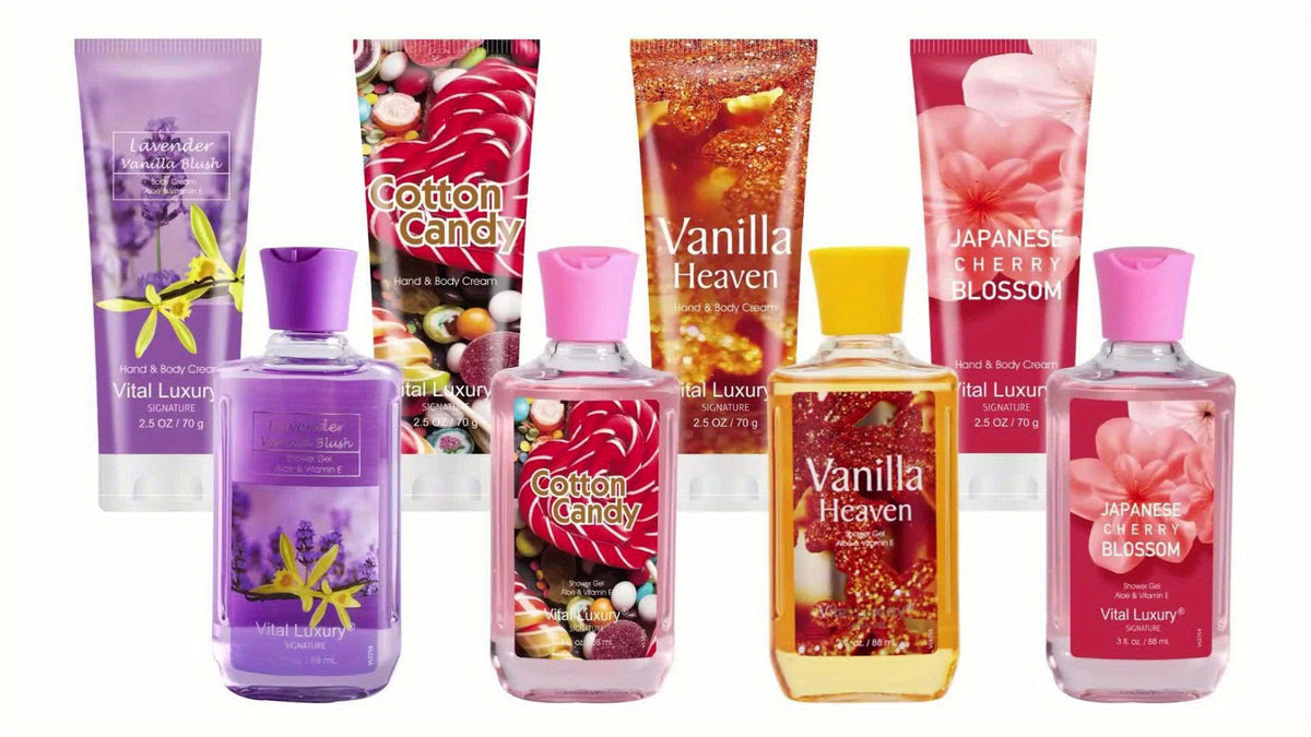 Bath & Body Gift Set 2-Piece Bath Salt Shower Gel & Body Lotion — Home Spa 5 Fragrances Travel Size 88ml+70g | Scented Moisturizing Set for Women & Men | Birthday Christmas Holiday Gift