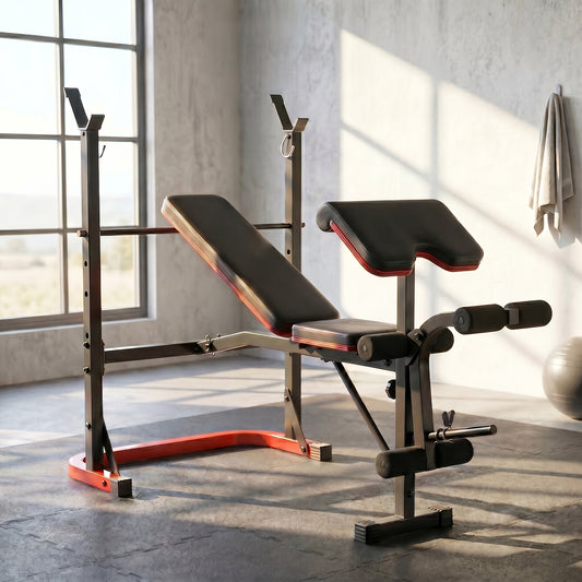 Weight Bench for Home Gyms with Classic, Preacher, Rack and Leg Developer Options