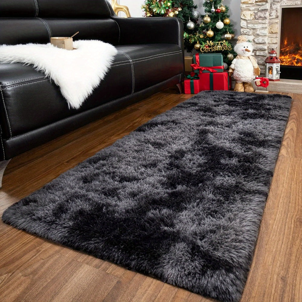 Tie-Dye Shaggy Fluffy Area Rug Non-Slip Machine Washable – Soft Plush Fuzzy Carpet for Bedroom, Living Room, Hallway & Dorm – 6 Colors, 4 Sizes: 2x6, 3x5, 6x9, 8x10 Ft