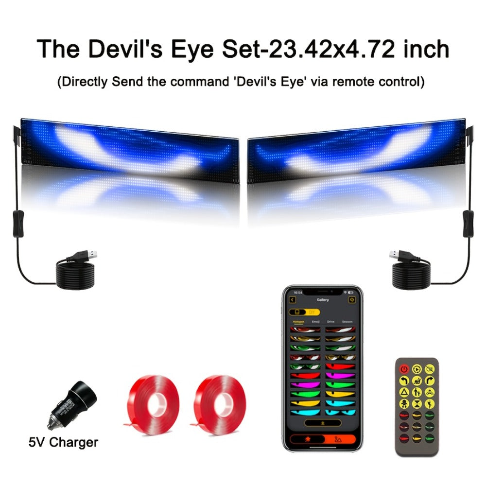 Flexible LED Dot Matrix Display with Remote Control - APP & USB Powered Programmable Scrolling Sign, 8 Dynamic Modes for Car Window Store Shop Hotel Holiday Decoration
