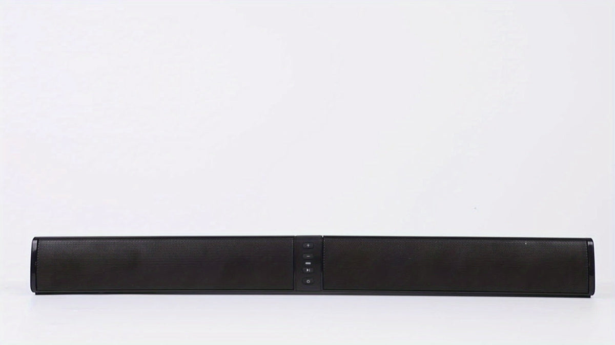 Sound Bar with 4 Subwoofers 20W Hi-Fi Wireless Surround Sound System Bluetooth 5.0 TWS Wall Mountable EQ Modes AUX USB TF FM for TV Computer Gaming Home Theater