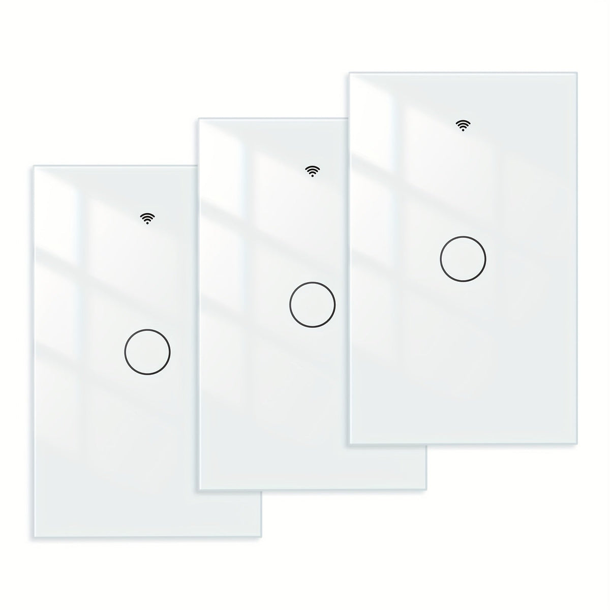 No Neutral Wire Smart Touch Wall Switch MOES WiFi 1/2/3 Gang Single Fire, Works with Alexa & Google Home, App Remote Control, 2.4GHz 110V White – 2 Pack 3 Pack Smart Light Switch