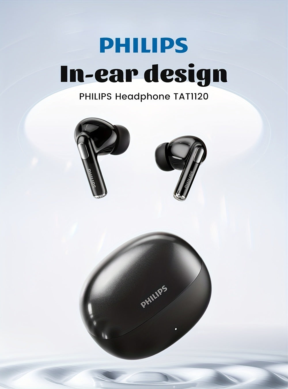 Philips Bluetooth 6.0 Semi-Open Back Wireless Earbuds, Ultra-Long Battery Life Noise Cancelling Rechargeable Lithium, Comfortable Sleek Design for Sports Gaming Universal Phone Compatible iPhone Android