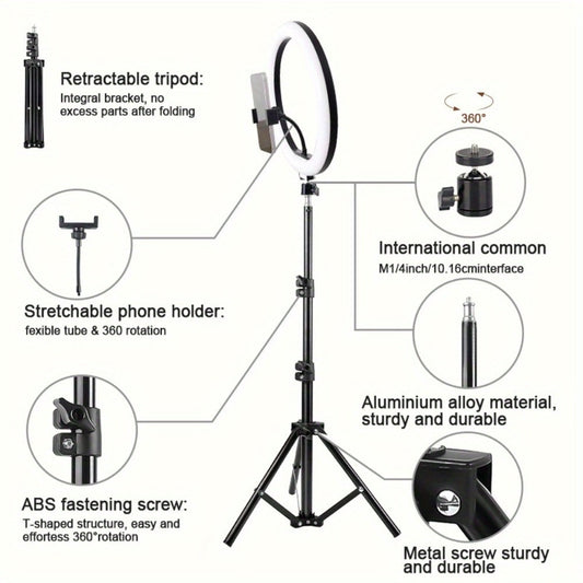 Dimmable LED Ring Light for Video Calls, Makeup & Content Creation