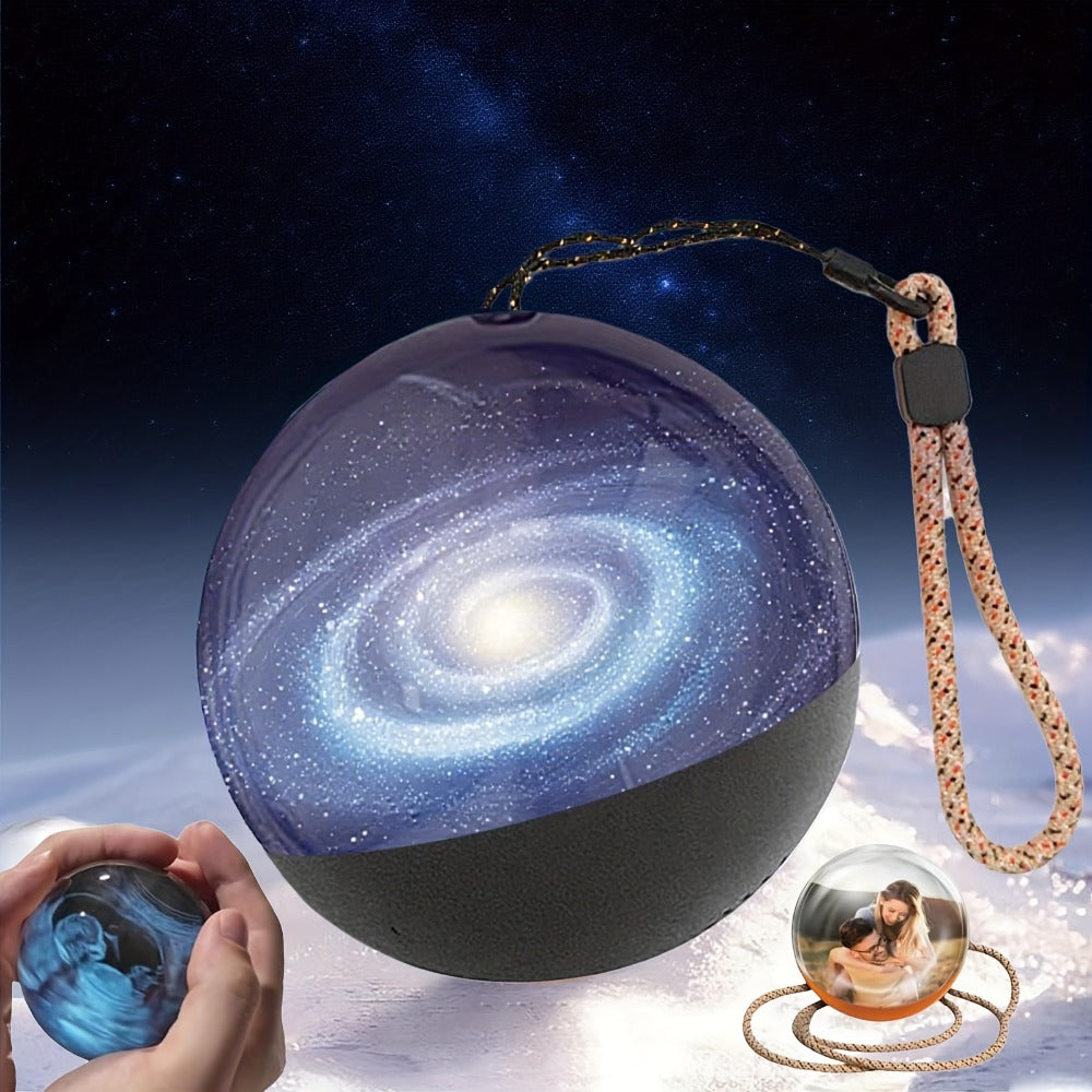 Crystal Ball Video Player Gift 2.7 Inch LED Light-Up Digital Sphere - Upload Your Own Videos & Photos, Personalized Keepsake for Anniversary Birthday Wedding Valentine Christmas, 3 Colors