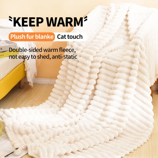 Heavy Plush Blanket in Soft Polyester, 5 Colors for Bed & Sofa
