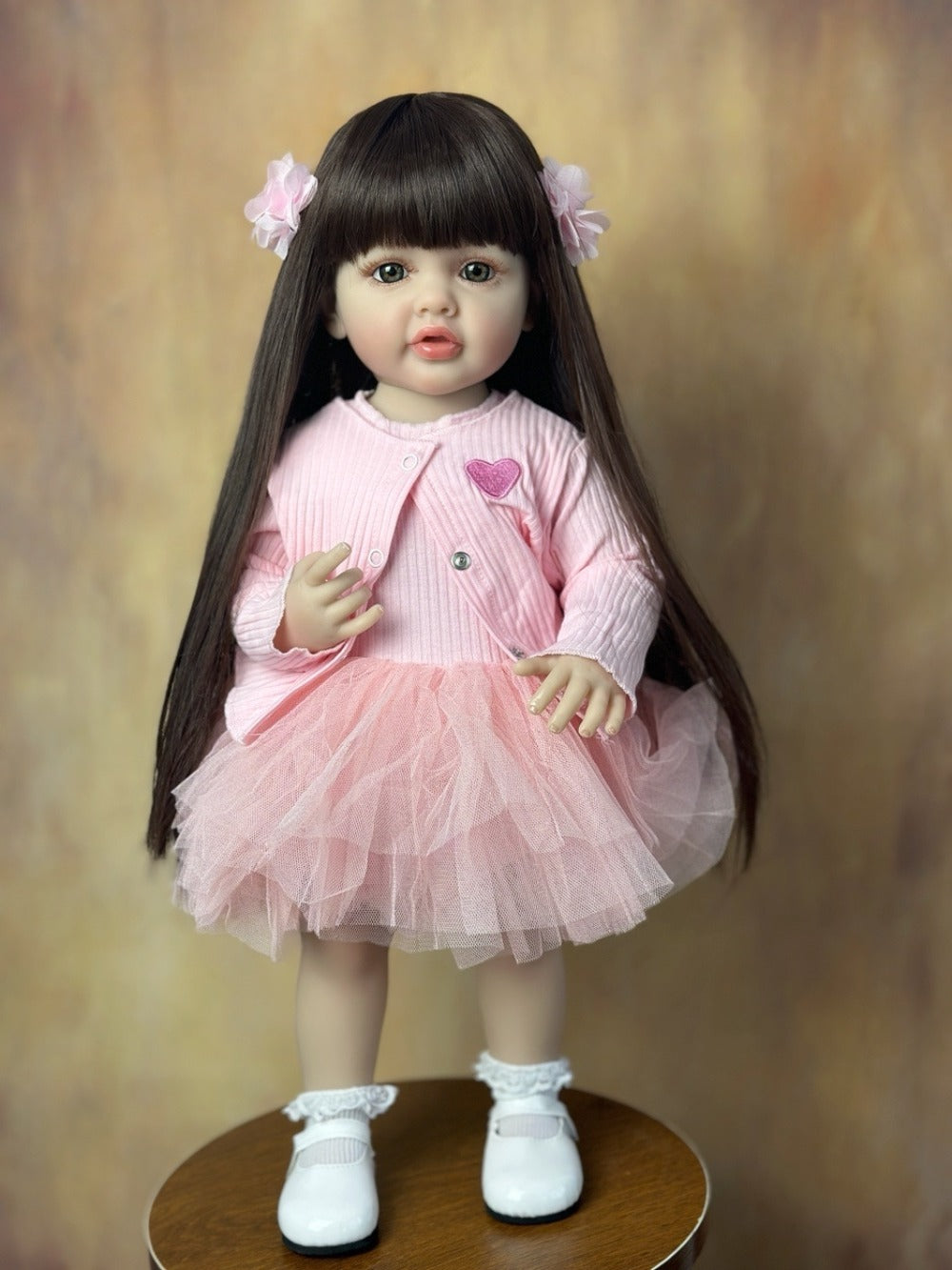 22-Inch Standing Reborn Baby Doll with Full Vinyl Body and Accessories