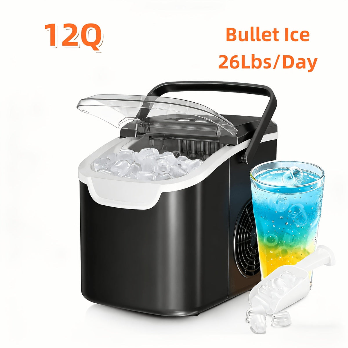 Stainless Steel Ice Maker Countertop – 35 Lbs Soft Chewable Nugget Ice or 26 Lbs Bullet Ice, Pebble Portable Ice Machine for Home, Kitchen, Office, Party, RV & Camping
