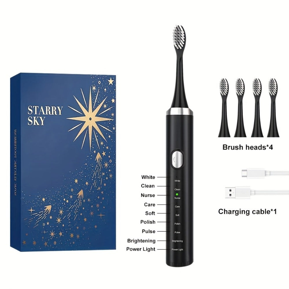 Water Flosser Oral Care Kit – 3-Mode Portable Electric Dental Cleaner, USB Rechargeable, 4-Function Nozzle, Tooth Whitening Device & Electric Toothbrush Set for Travel & Home Use