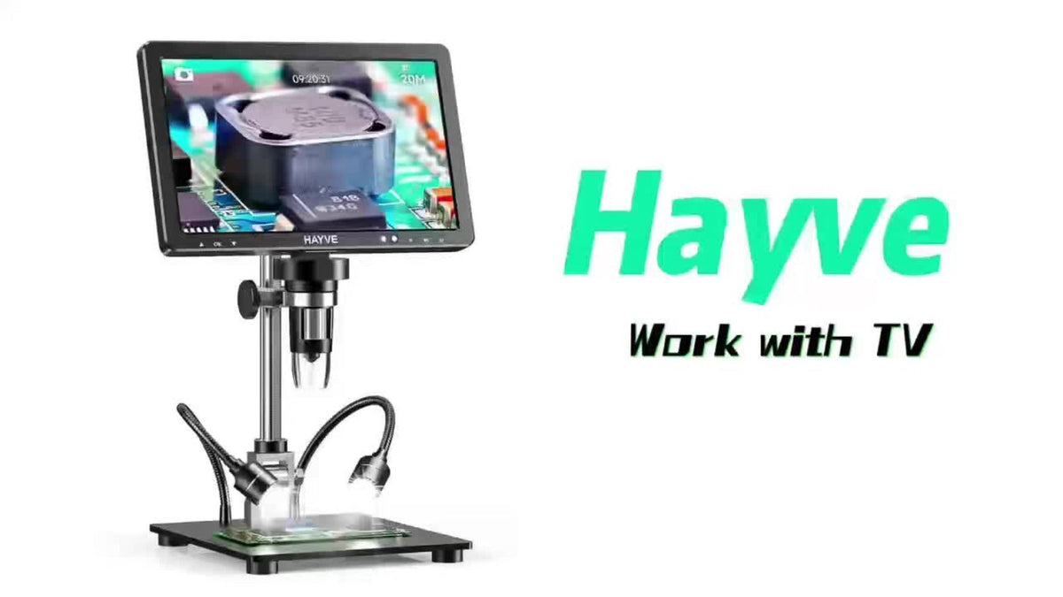 10.1 Inch Digital Microscope 2000X Magnification, 20MP IPS Screen Coin & Soldering Microscope with 10.4-Inch Extended Stand, USB PC Compatible, Electronic Inspection Microscope – Holiday Gift for Men