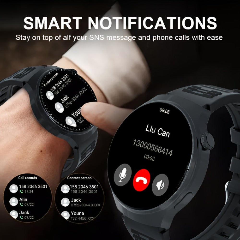 OLED Smartwatch 2.01 Inch Round Screen 95% Screen Ratio Fitness Tracker Running Cycling Walking Step Counter Music Control 300mAh Battery Lightweight Silicone Band Men Women 7 Styles Black Gray 2026