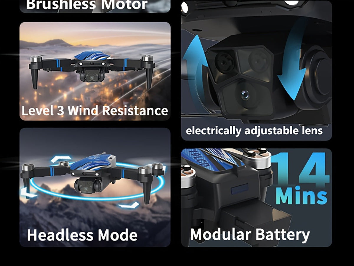 270° Obstacle Avoidance Drone with 2.8" LCD Screen Remote – Dual Cameras Brushless Motor Altitude Hold 3D Flips Headless Mode Foldable RC Quadcopter Beginner Adult Indoor Outdoor Gift for Kids Teens