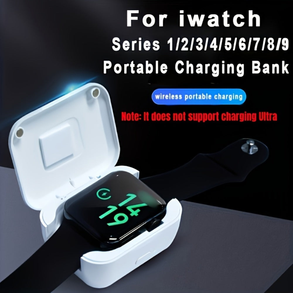 Portable Apple Watch Power Box Charger – Wireless Magnetic Fast Charging Compatible with iWatch Series 8 7 6 5 4 3 2 1 Compact Travel Charger No Outlet Needed White Gift for Apple Watch Users