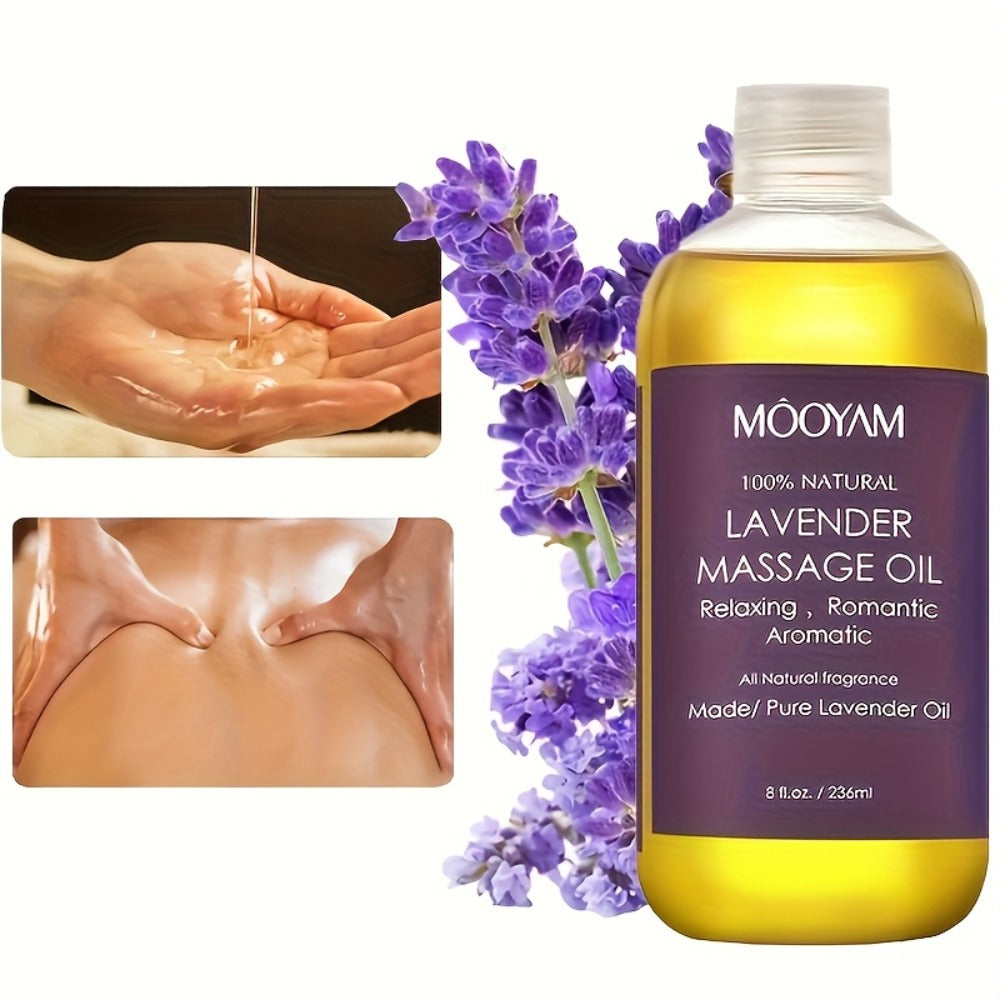 Body Massage Oil with Lavender, Nut Oil & Grapefruit - Deeply Moisturizing Aromatherapy Oil for Dry Skin, Relaxation & Nourishment, Lightweight Non-Greasy Formula for Women & Men