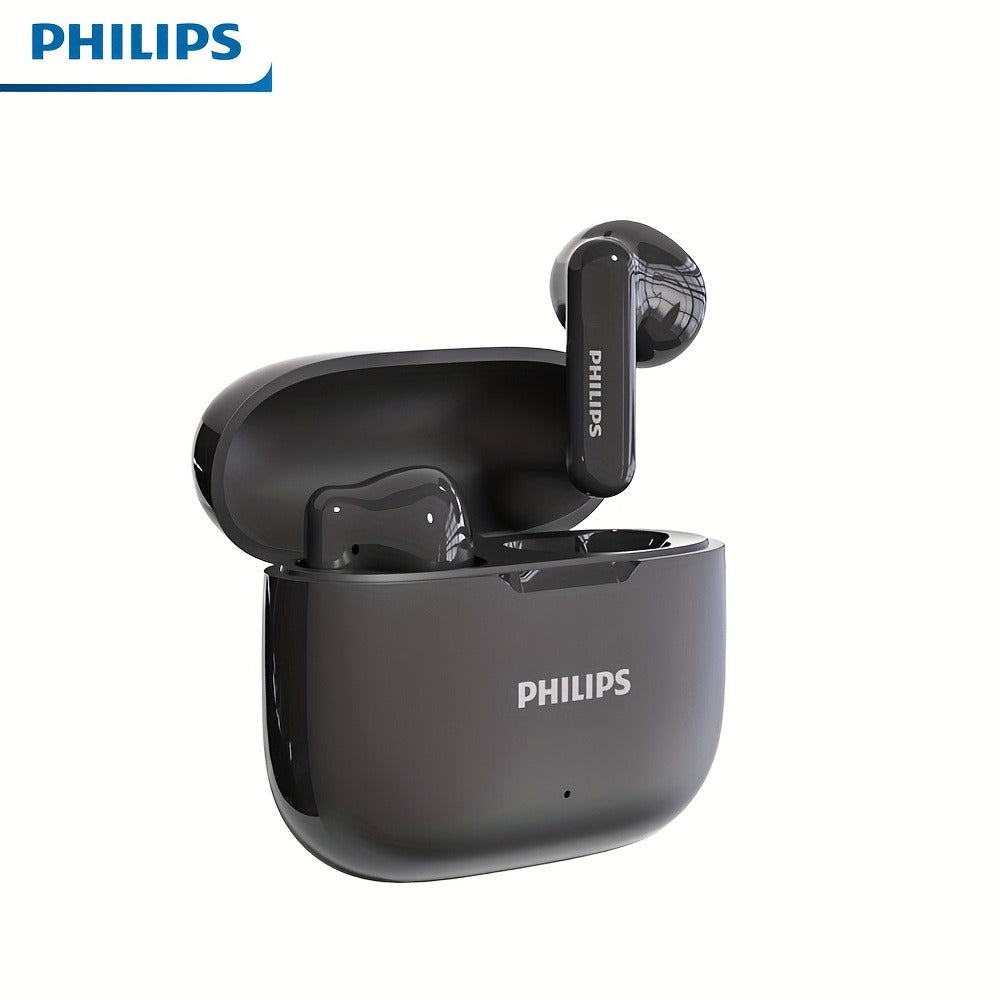 Philips TAT1220 Bluetooth 6.0 Wireless Earbuds ANC Active Noise Cancelling, 360° Surround Sound Open Design Touch Control Type-C Charging, In-Ear Headphones for Sports Daily Use Phone Camping Outdoor