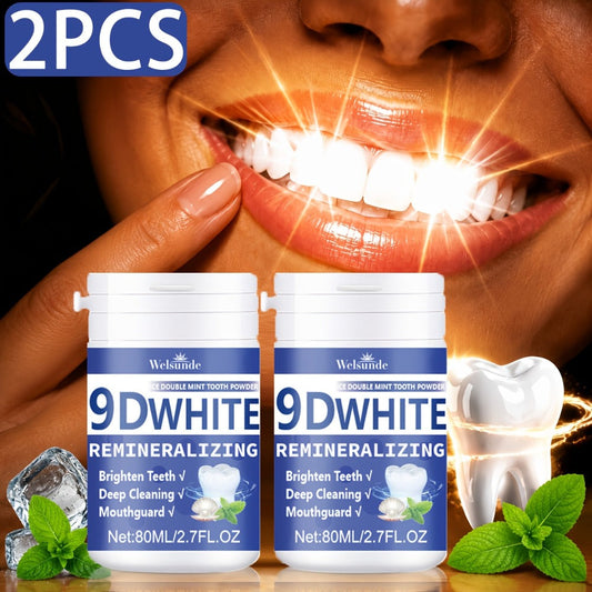 Hydroxyapatite Tooth Powder 2 Pack, Fluoride-Free Mint Toothpowder for Daily Oral Care