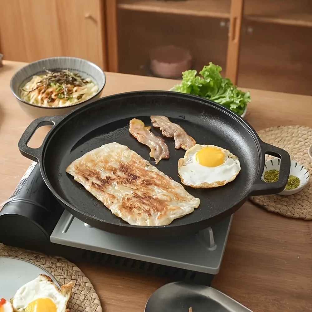 Cast Iron Frying Pan Non-Stick 11 Inch 28cm – Rust-Proof Anti-Deformation Even Heating | Oven & Induction Safe Skillet for Pizza Barbecue & Camping | Durable Cast Iron Pan Single or 2-Pack