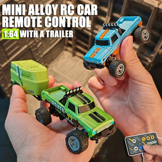 1:64 Scale Mini RC Off-Road Truck with Shock Absorbers, Alloy Body