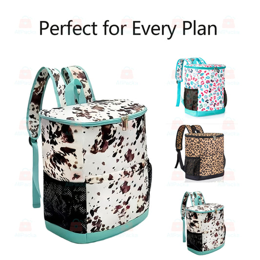 Insulated Cooler Backpack with 30-Can Capacity, Mesh Pockets and Adjustable Straps