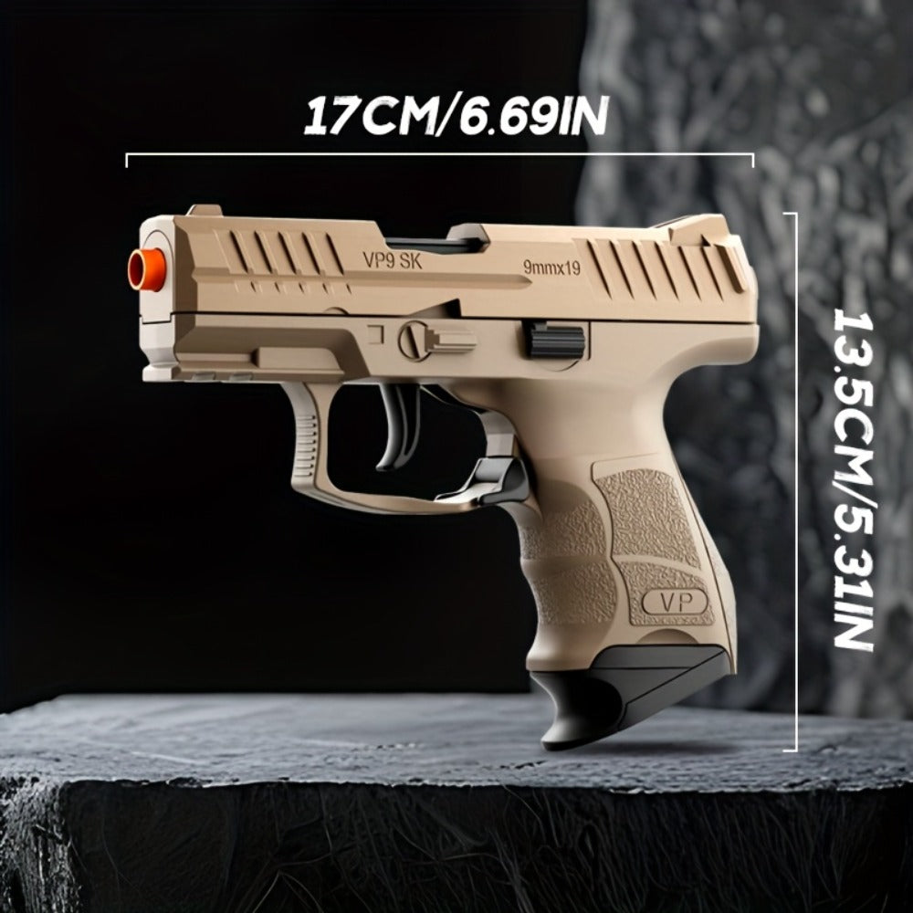 VP9 Soft Bullet Toy Gun Pistol with Shell Ejecting System – Upgraded Semi-Auto Foam Blaster for Boys, Outdoor Shooting Game, Birthday Gift for Kids Ages 6+