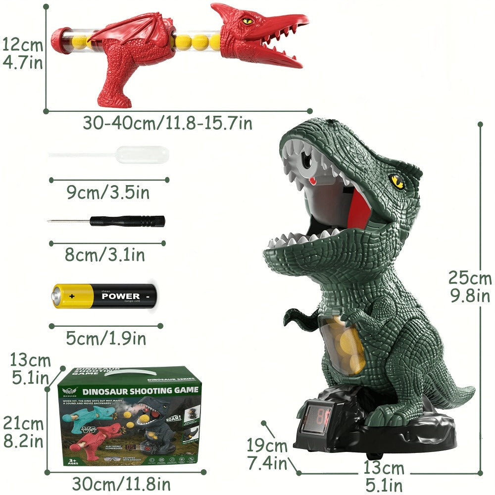 Dinosaur Shooting Toy Set for Kids – Air Pump Foam Bullet Blaster with Moving Dinosaur Targets | Twin Pistol, Family Pack & Launcher Editions | Hand-Eye Coordination | Ages 3-9 Gift
