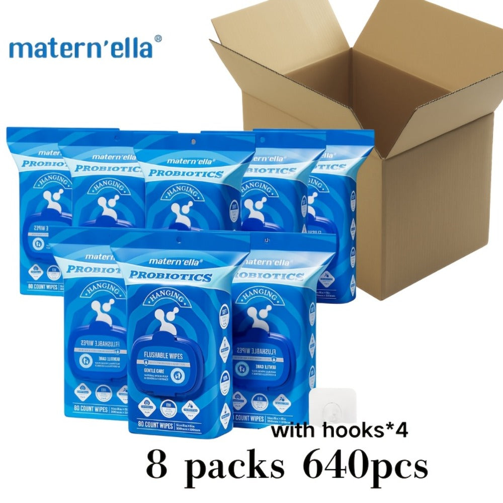 Flushable Wet Wipes with Probiotics – Plant-Based Fibers, Fragrance Free, Sewer Safe, Soft & Thick Disposable Butt Wipes for Adults, Incontinence & Personal Care (1/3/5/6/8/9/15 Packs)