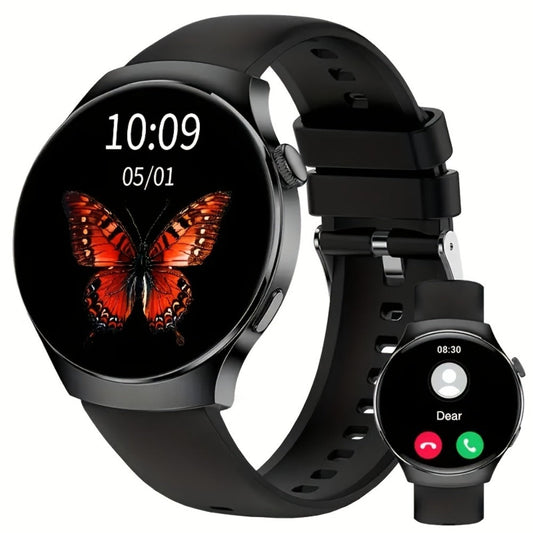 OLED Smartwatch 2.01 Inch Round Screen 95% Screen Ratio Fitness Tracker Running Cycling Walking Step Counter Music Control 300mAh Battery Lightweight Silicone Band Men Women 7 Styles Black Gray 2026