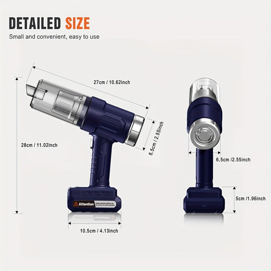 Mini Cordless Handheld Vacuum Cleaner, USB Rechargeable with 4 kPa Suction & Crevice Tool