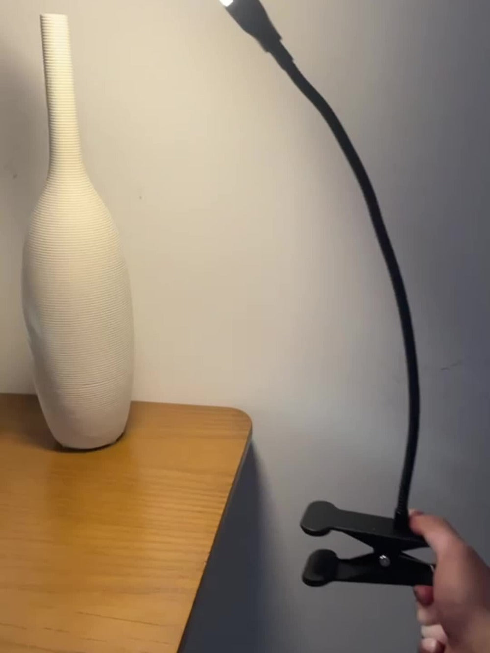 Clip-On LED Desk Lamp Flexible Gooseneck USB Powered – 3 Color Modes 10 Brightness Levels Swing Arm Clamp Light for Home Office Study Reading Crafts Gaming Bedroom – Black
