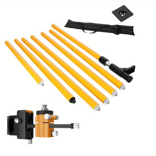 Telescopic Laser Level Pole, 3.4 m or 5.8 m, with 1/4-20 Mount and 5/8-11 Adapter