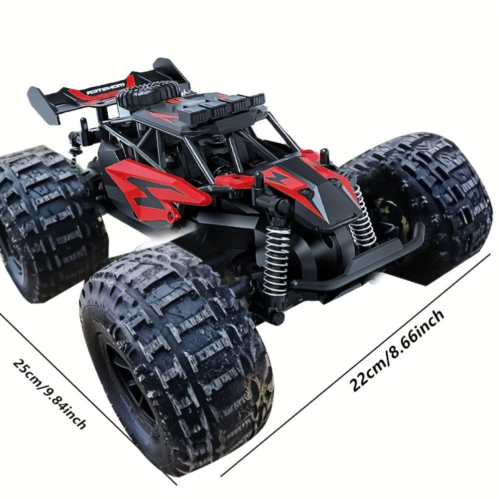 4WD All-Terrain RC Off-Road Truck with Alloy Steel Body, Red or Yellow