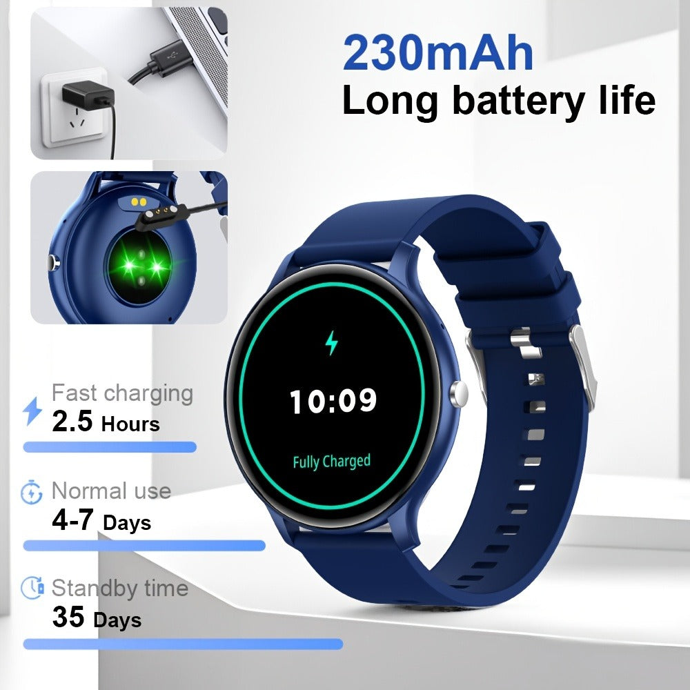 IP68 Waterproof Fitness Tracker Smartwatch, SIM-Free Wireless Calling, Music Control, Step Counter Pedometer & Distance Meter, 100+ Sport Modes, Heart Rate SpO2 Sleep Tracker, Rechargeable Battery – Android & iPhone Compatible