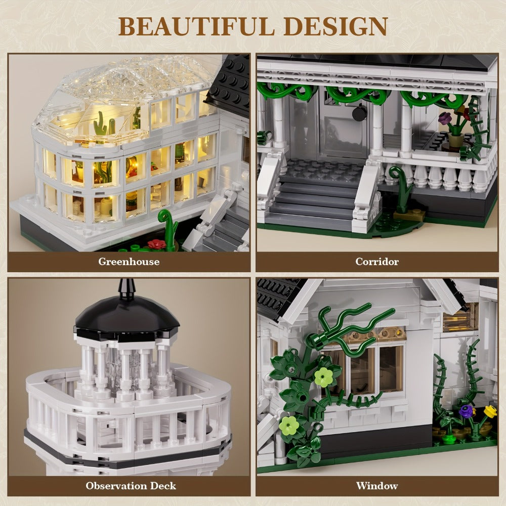 1877-Piece Victorian-Style House Building Block Set