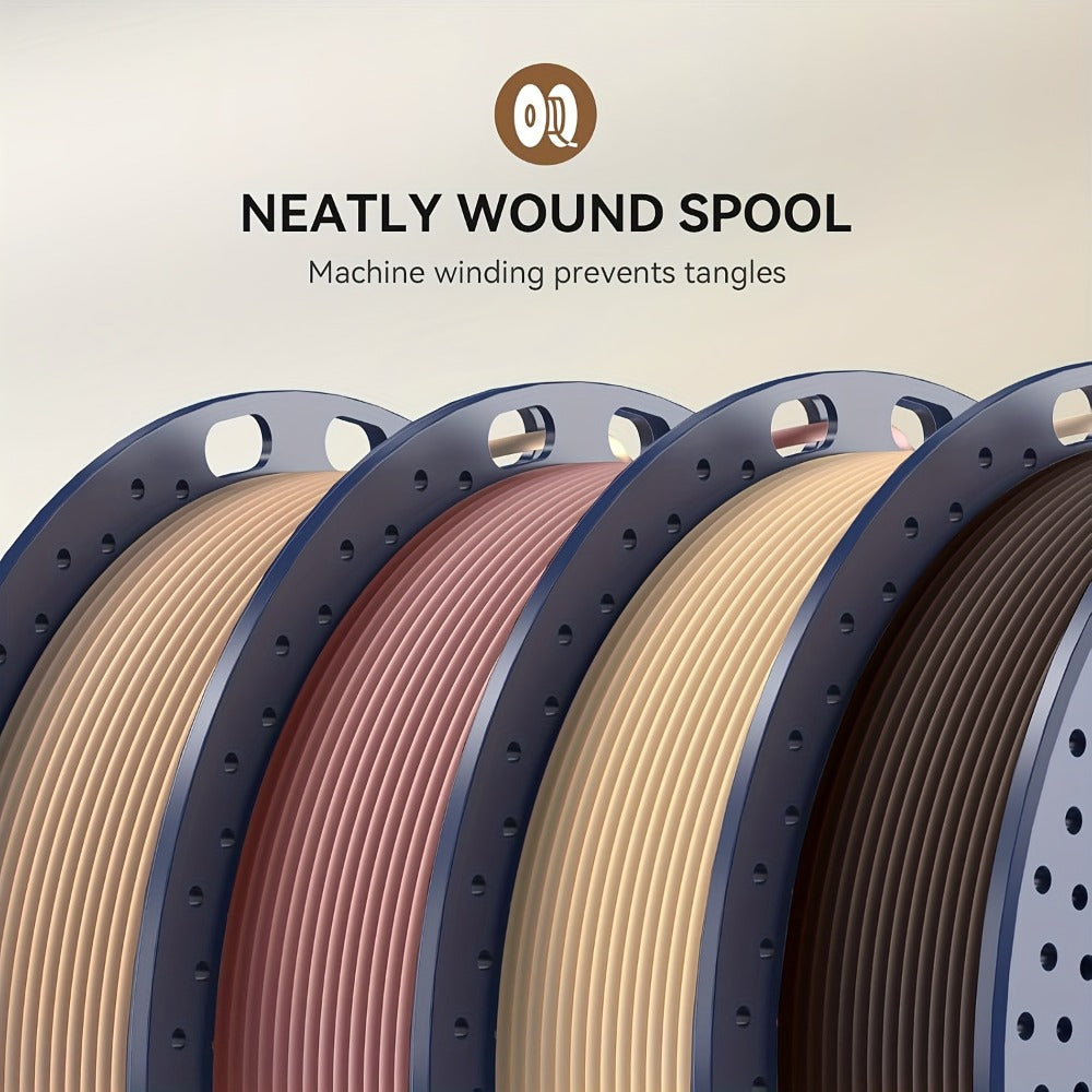 Wood PLA Filament Bundle 4 Rolls 1.75mm 250g Each – SUNLU Walnut Logs Cherry Maple Neatly Wound Individually Vacuum Packed | Wood Fiber PLA for FDM 3D Printers Home Decor Beginner Bundle