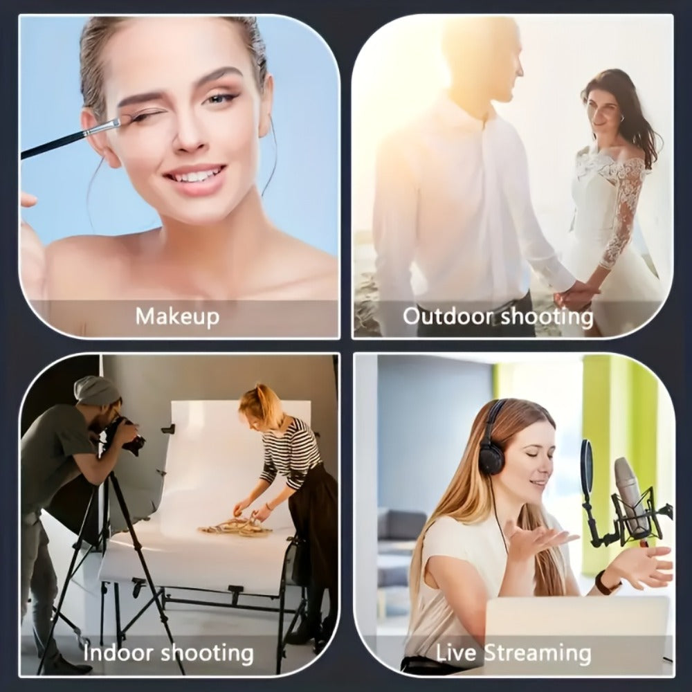 LED Ring Light with Phone Holder USB Powered, 3 Color Modes Adjustable Brightness, Clip-On Selfie Ring Light for Video Recording Live Streaming Makeup Zoom Calls TikTok