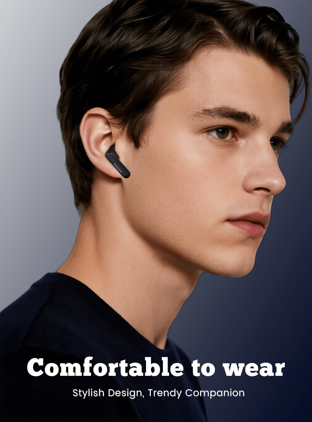Mini Sport Wireless Earbuds Noise Canceling Stereo Bluetooth Headphones Comfortable Fit for Android iOS Running Gym Commuting Hands-Free Calls