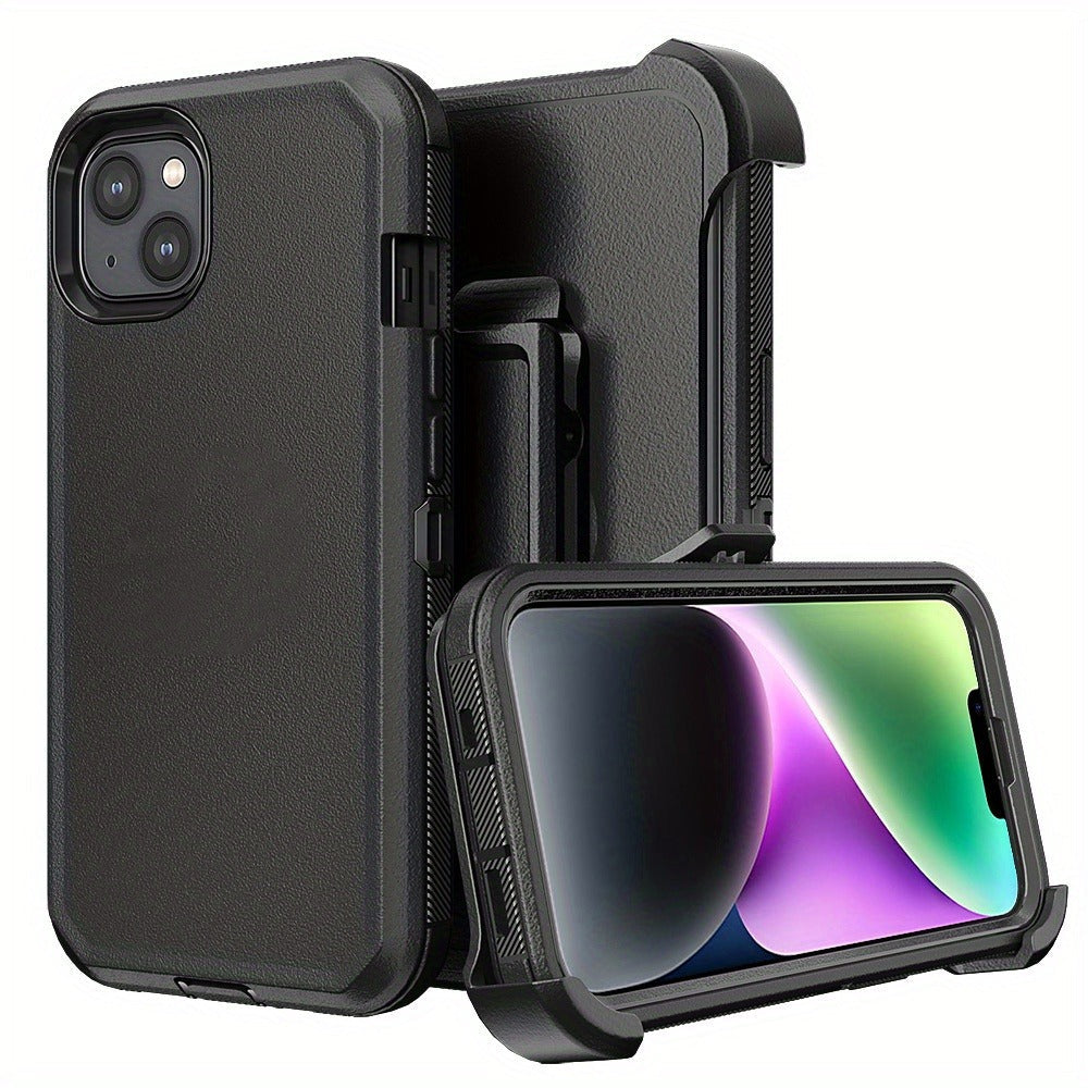 Rugged iPhone 14 Belt Clip Holster Case with Rotating Clip Heavy Duty TPU PC Dual Layer Shockproof Drop Protection Wireless Charging for iPhone 14 Pro Max 14 Plus 14 Pro 14 – 3 Colors Men Outdoor