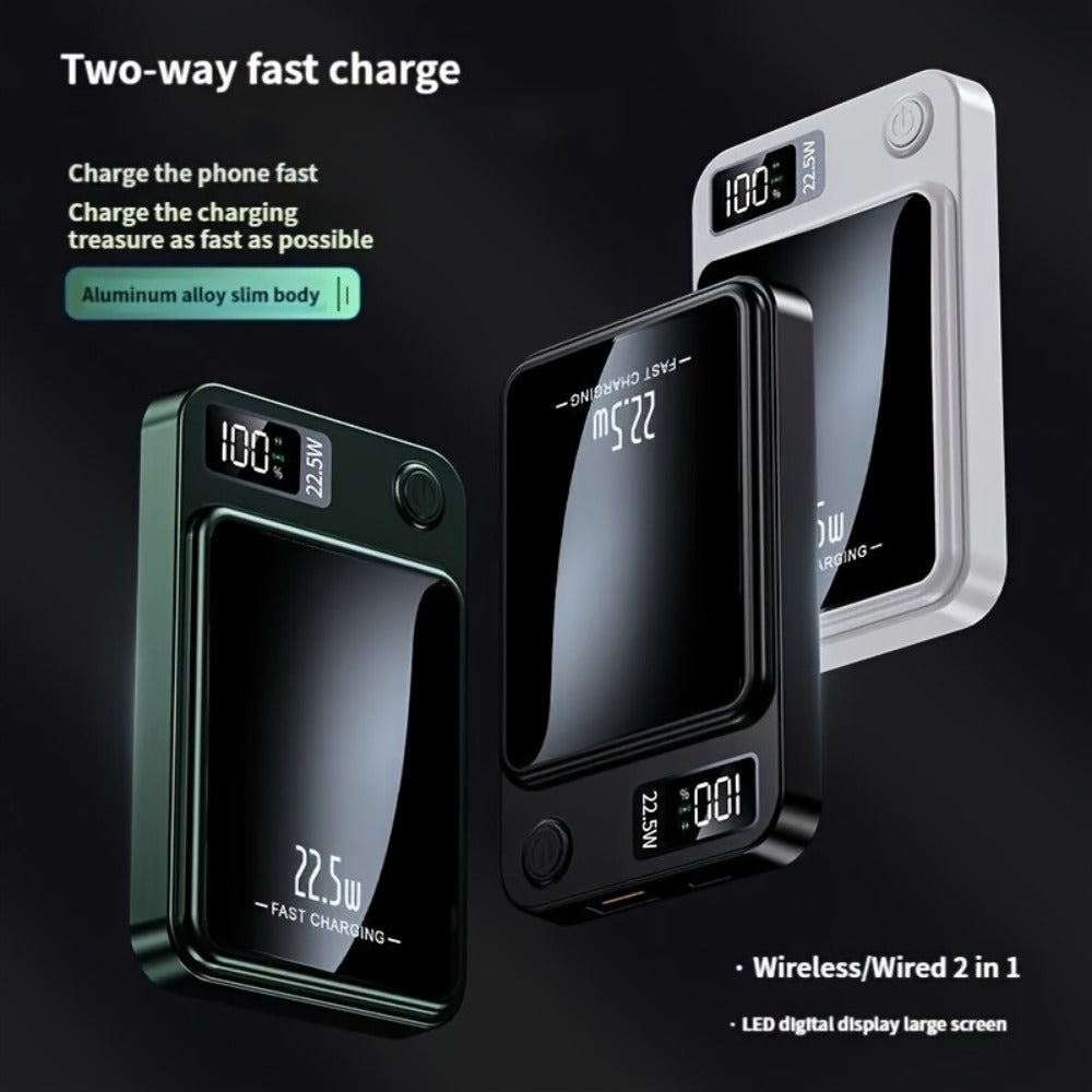 Magnetic Power Bank 10000mAh MagSafe Compatible Wireless Portable Charger PD20W 22.5W Fast Charging LED Digital Display USB-C iPhone 15 14 13 12 Android 4 Colors