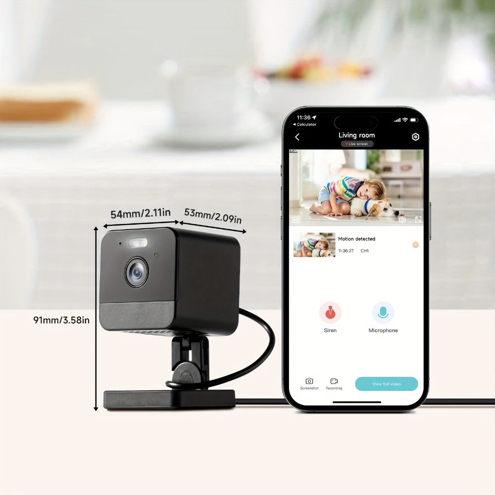 1080P Wireless Security Camera 2-Pack & 4-Pack with Dual-Band WiFi 2.4G & 5G, Motion Detection, Baby Monitor, Night Vision, Two-Way Talk, Siren Alert, Cloud & 256GB SD Card Support – Indoor Home Surveillance